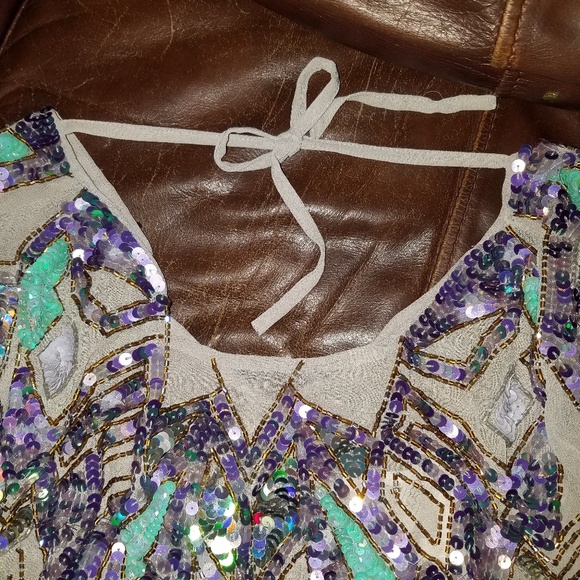 Nude & Iridescent Sequined - •ASOS• | Beaded Dress - Picture 7 of 8